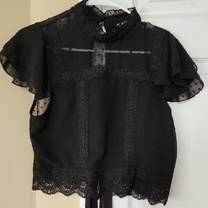 Brautiful Black Top, Mi Ami, Size Large